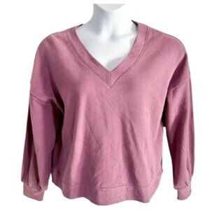 Wildfox Mauve V-Neck Cropped Sweatshirt - M  NWOT